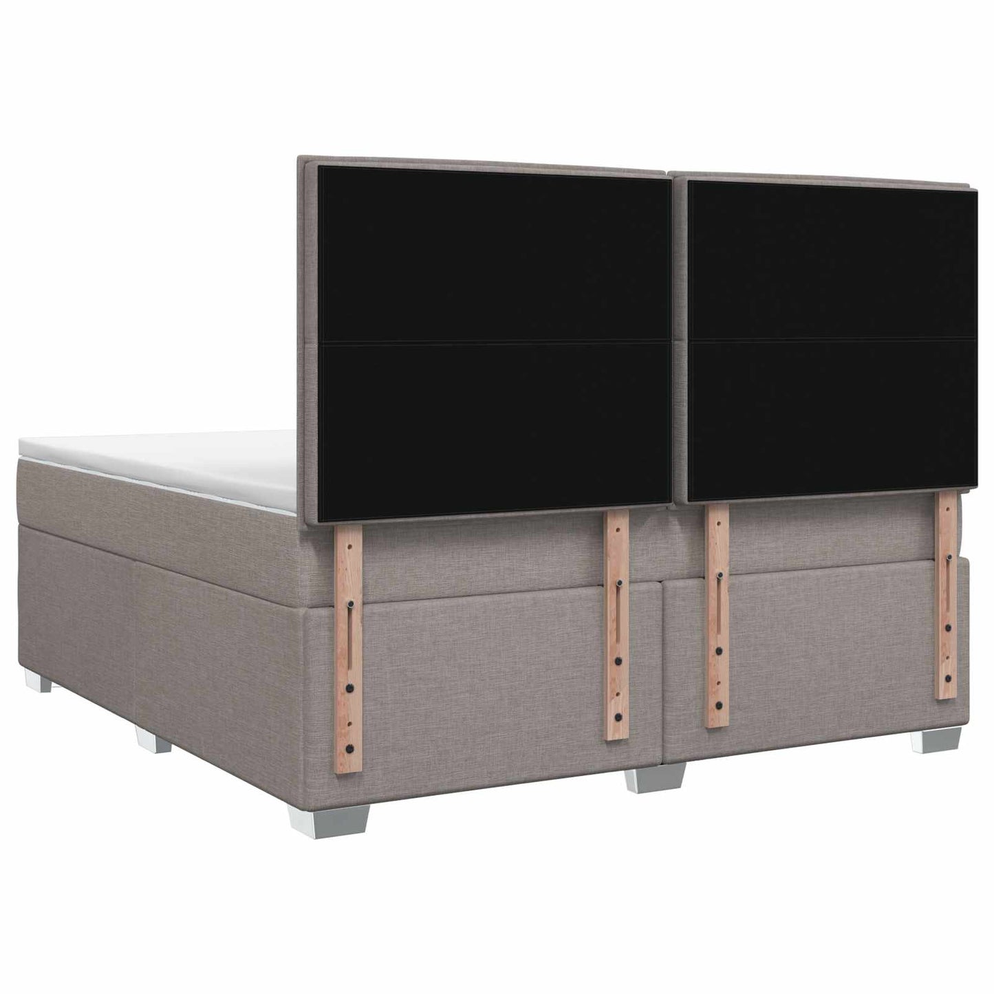 Boxmadras med topmadras Gråbrun 180 x 200 cm Stof