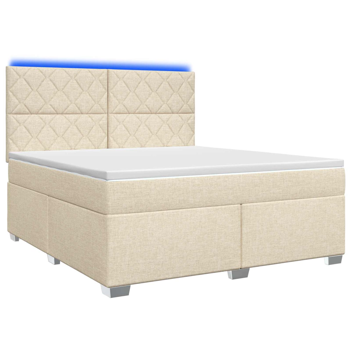 Boxmadras med topmadras Cremefarvet 180 x 200 cm Stof