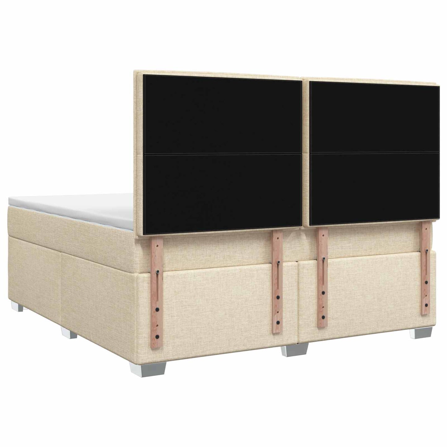 Boxmadras med topmadras Cremefarvet 180 x 200 cm Stof