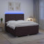 Boxmadras med topmadras Mørk Brun 200 x 200 cm Stof