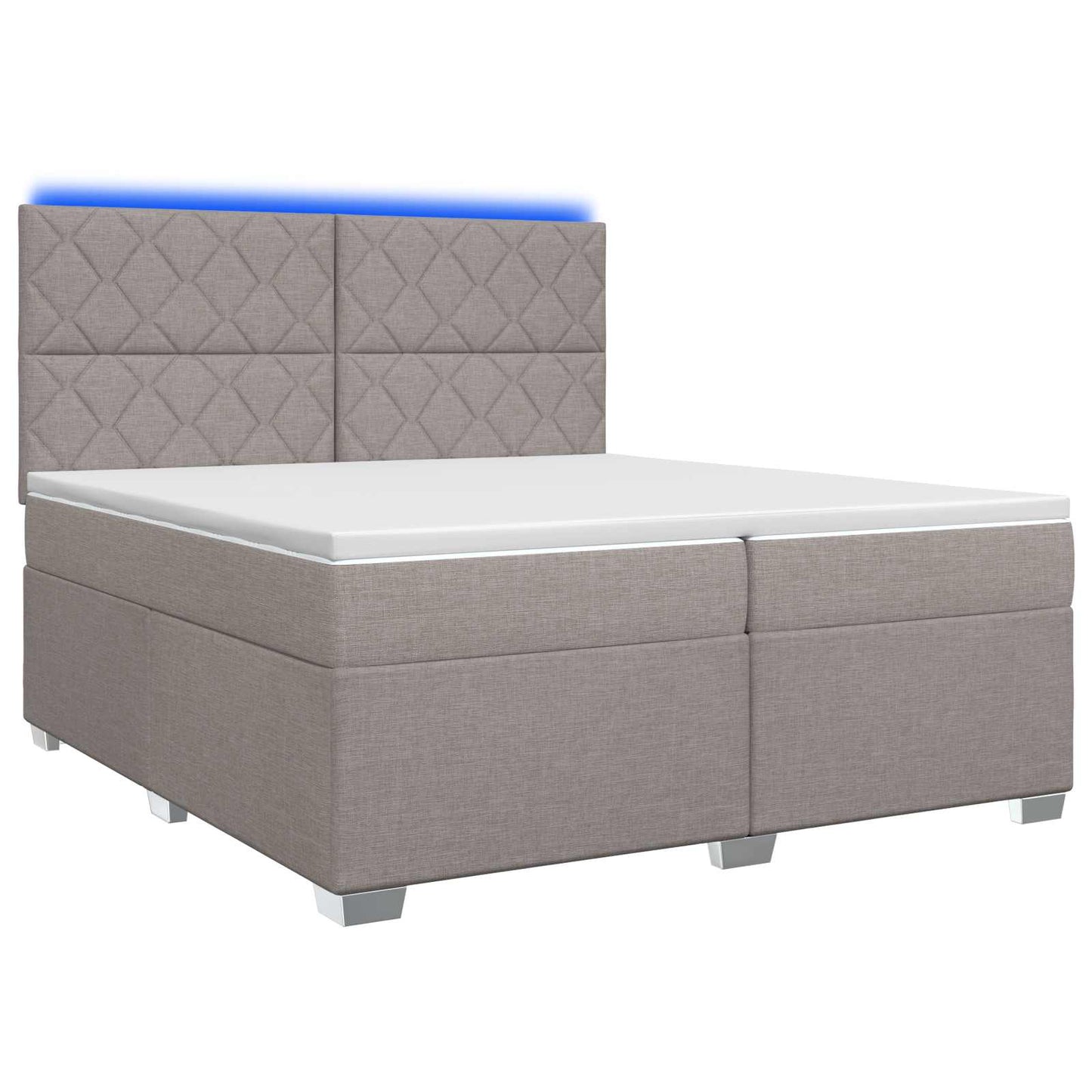 Boxmadras med topmadras Gråbrun 200 x 200 cm Stof