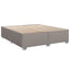 Boxmadras med topmadras Gråbrun 200 x 200 cm Stof