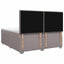 Boxmadras med topmadras Gråbrun 200 x 200 cm Stof