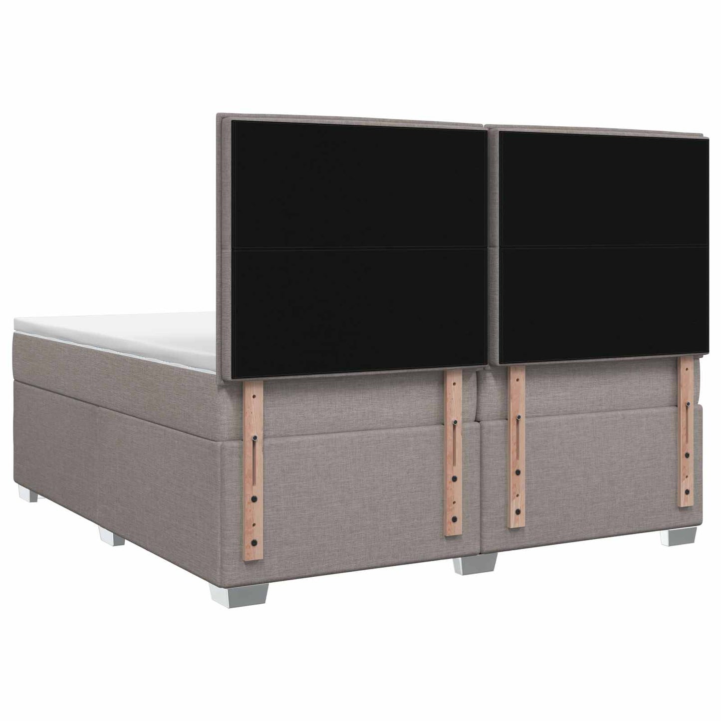 Boxmadras med topmadras Gråbrun 200 x 200 cm Stof