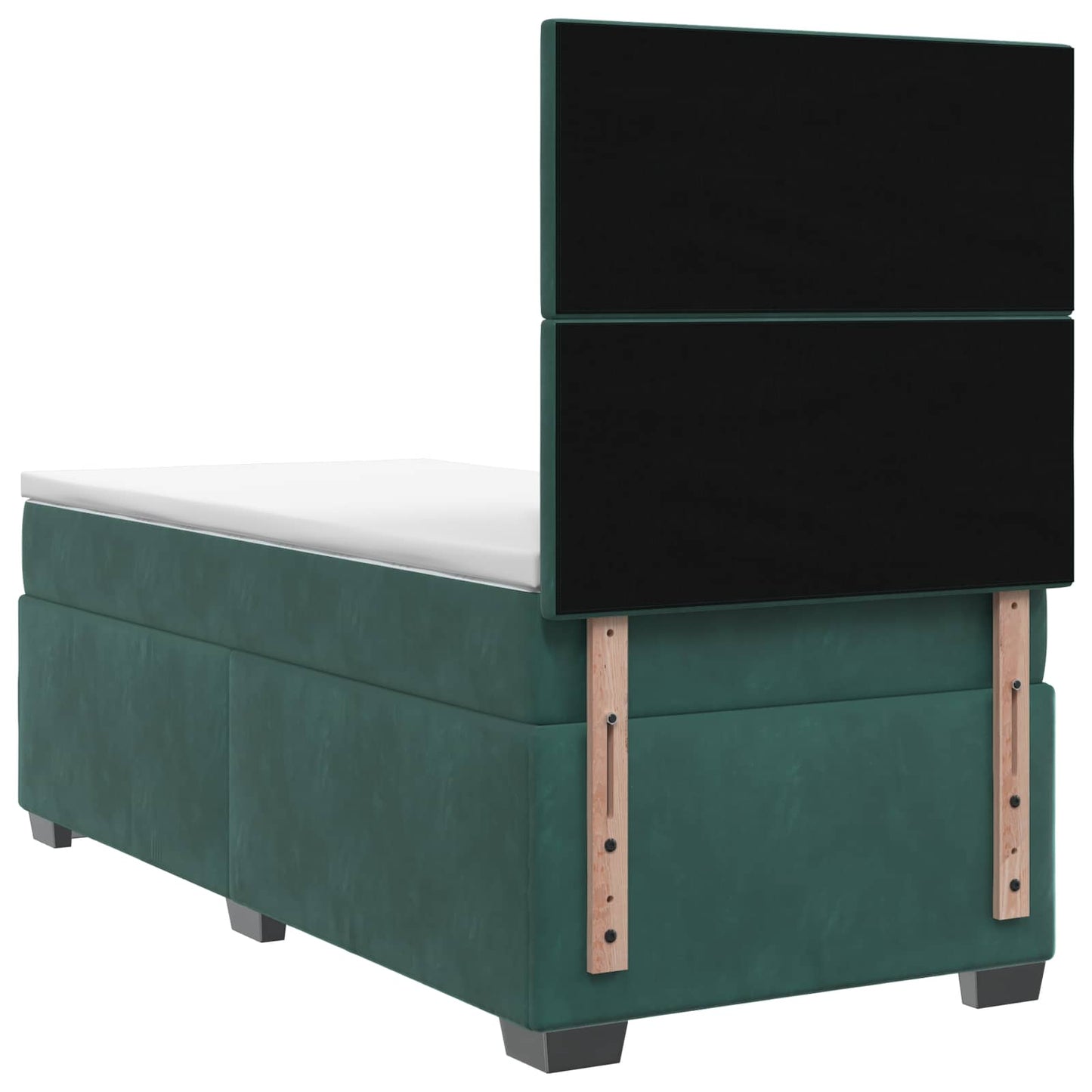 Boxmadras med topmadras Mørkegrøn 80 x 200 cm Fløjl