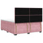 Boxmadras med topmadras Lyserød 160 x 200 cm Fløjl