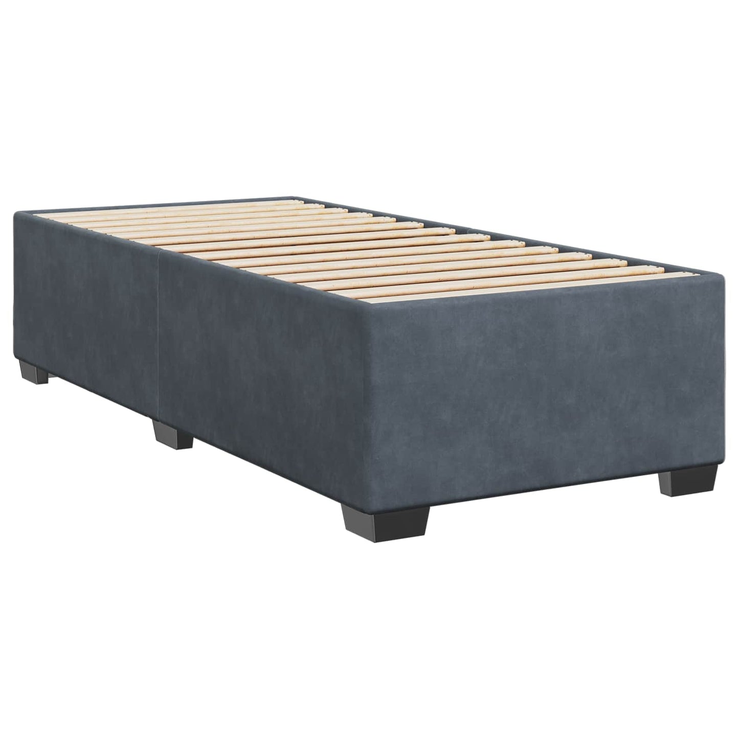 Box Spring Seng med Madras og LED Mørkegrå 90 x 190 cm Fløjl