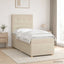 Boxmadras med topmadras Cremefarvet 80 x 200 cm Stof
