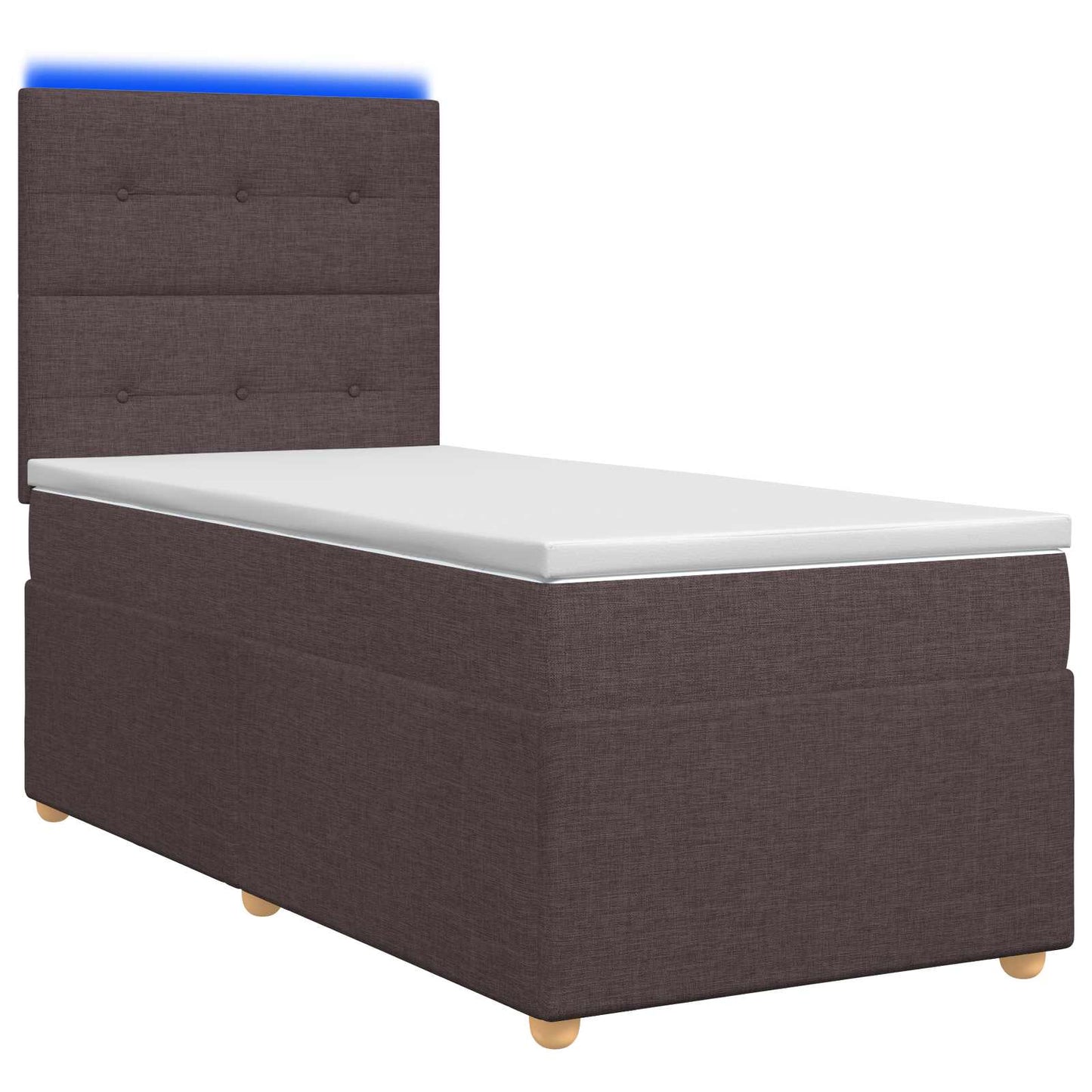 Boxmadras med topmadras Mørk Brun 90 x 190 cm Stof