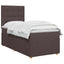 Boxmadras med topmadras Mørk Brun 90 x 190 cm Stof
