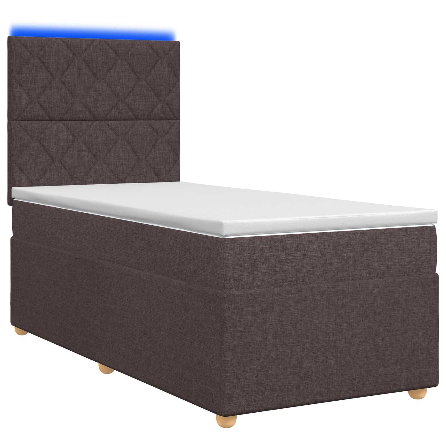 Boxmadras med topmadras Mørk Brun 90 x 190 cm Stof