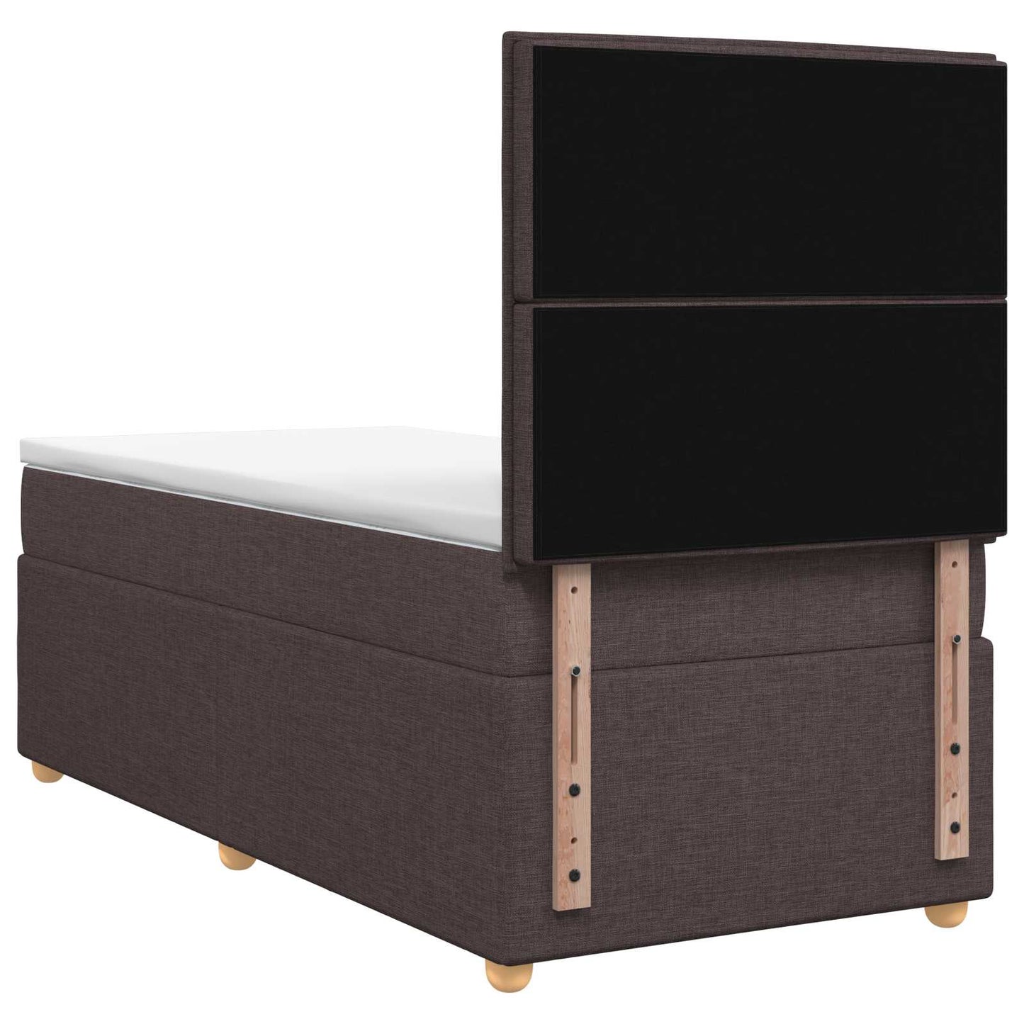 Boxmadras med topmadras Mørk Brun 90 x 190 cm Stof