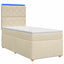 Boxmadras med topmadras Cremefarvet 90 x 190 cm Stof