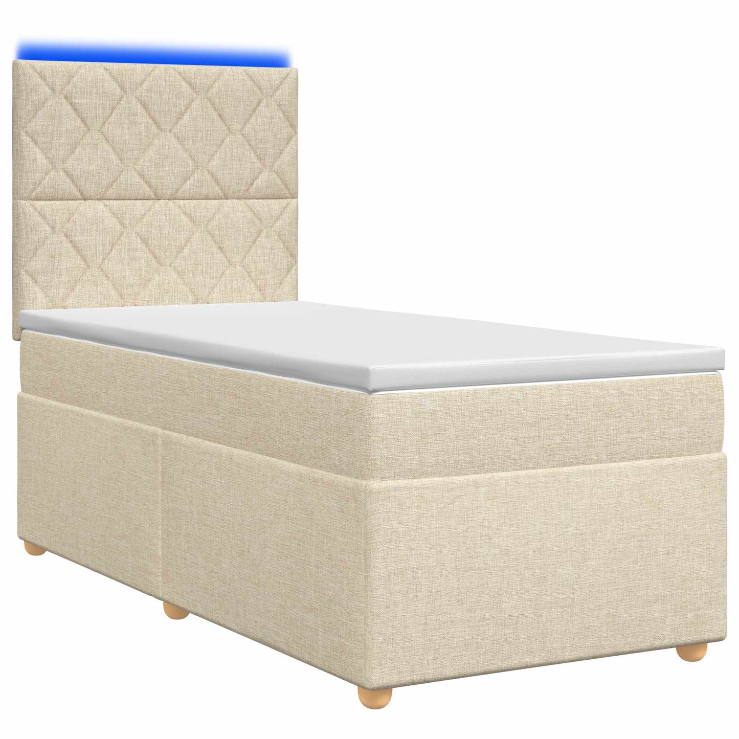 Boxmadras med topmadras Cremefarvet 90 x 190 cm Stof