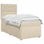 Boxmadras med topmadras Cremefarvet 90 x 190 cm Stof