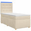 Boxmadras med topmadras Cremefarvet 100 x 200 cm Stof