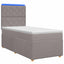 Boxmadras med topmadras Gråbrun 100 x 200 cm Stof