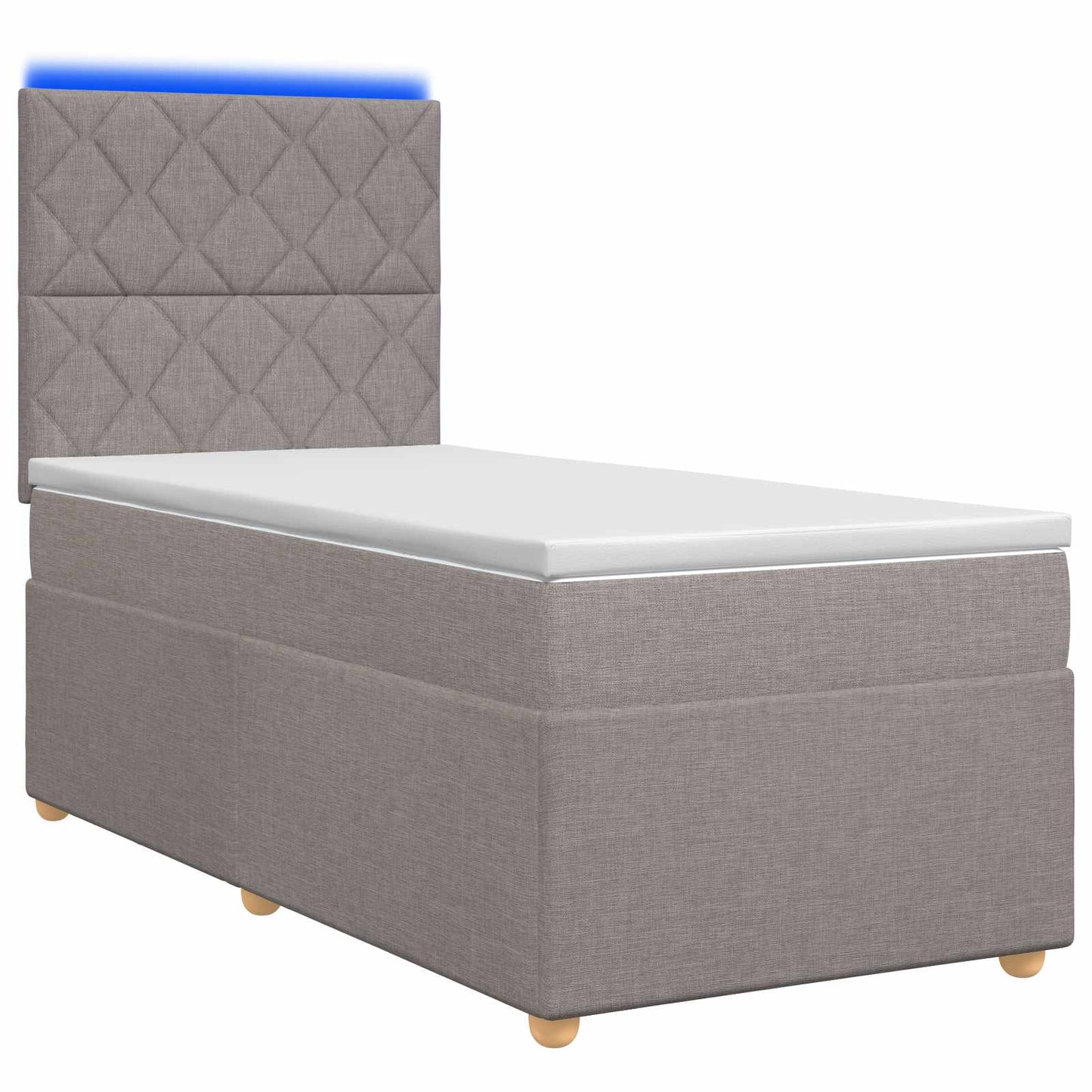 Boxmadras med topmadras Gråbrun 100 x 200 cm Stof