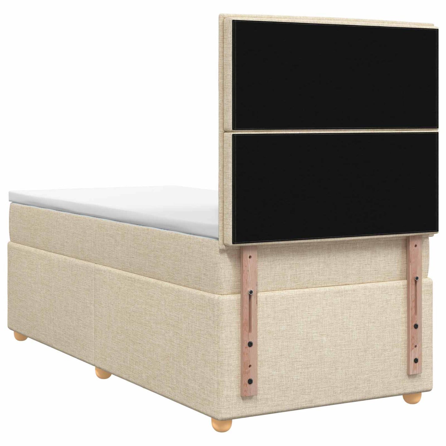 Boxmadras med topmadras Cremefarvet 100 x 200 cm Stof