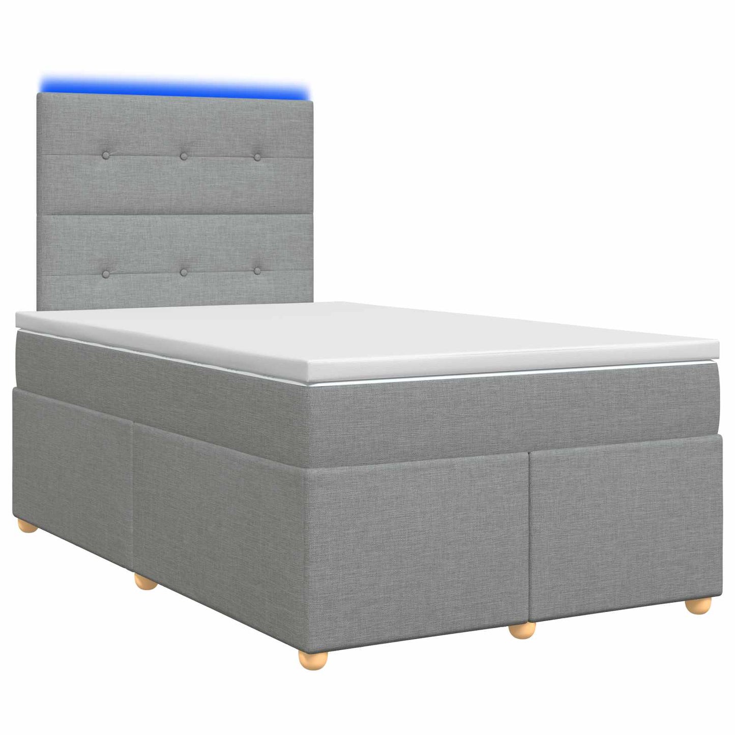 Boxmadras med topmadras Lysegrå 120 x 190 cm Stof