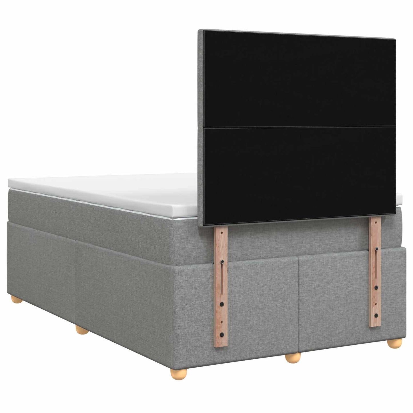 Boxmadras med topmadras Lysegrå 120 x 190 cm Stof