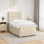 Boxmadras med topmadras Cremefarvet 120 x 200 cm Stof