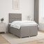 Boxmadras med topmadras Gråbrun 120 x 190 cm Stof