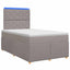 Boxmadras med topmadras Gråbrun 120 x 190 cm Stof