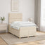 Boxmadras med topmadras Cremefarvet 120 x 200 cm Stof