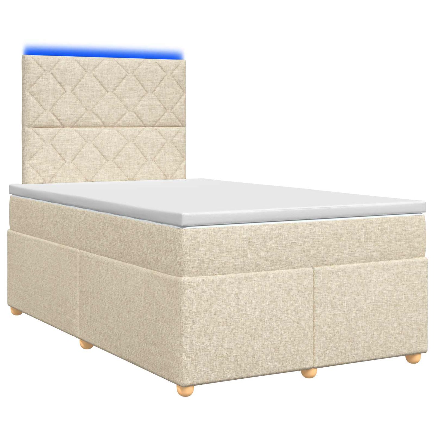 Boxmadras med topmadras Cremefarvet 120 x 200 cm Stof