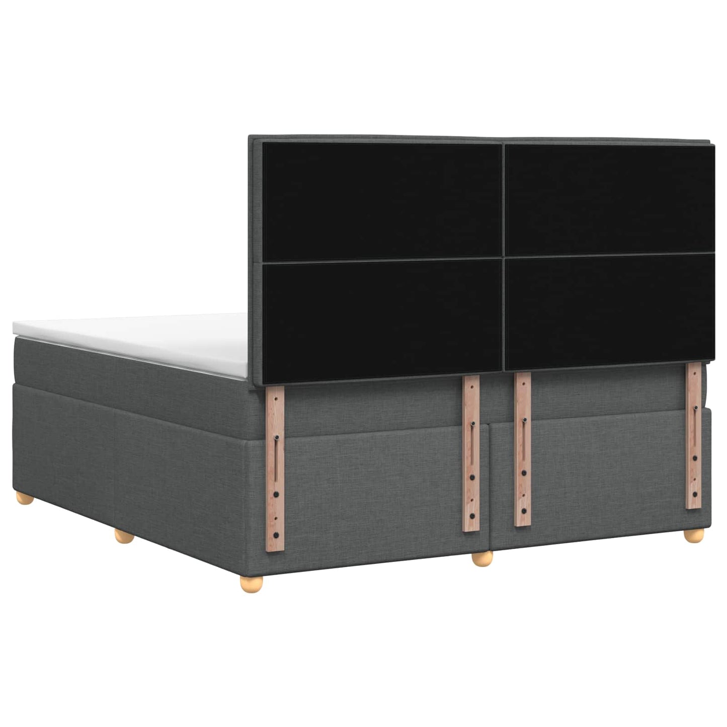 Boxmadras med topmadras Mørkegrå 140 x 190 cm Stof