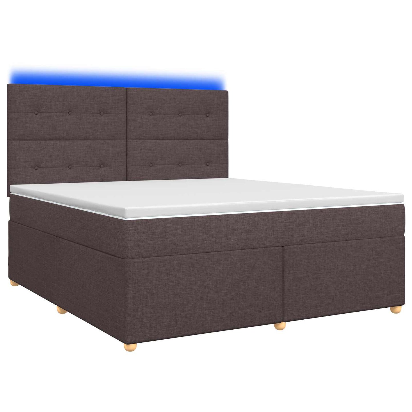 Boxmadras med topmadras Mørk Brun 160 x 200 cm Stof