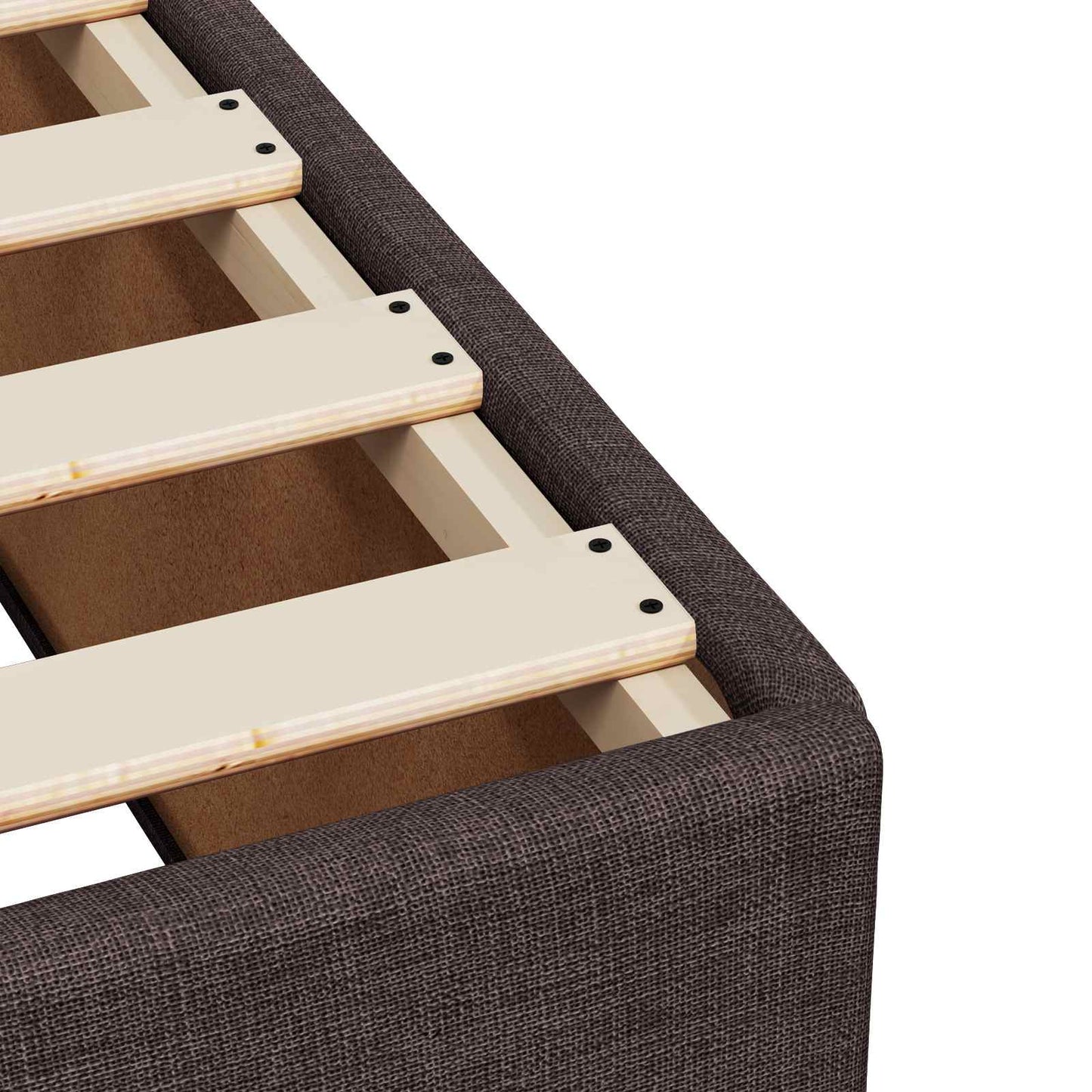 Boxmadras med topmadras Mørk Brun 160 x 200 cm Stof