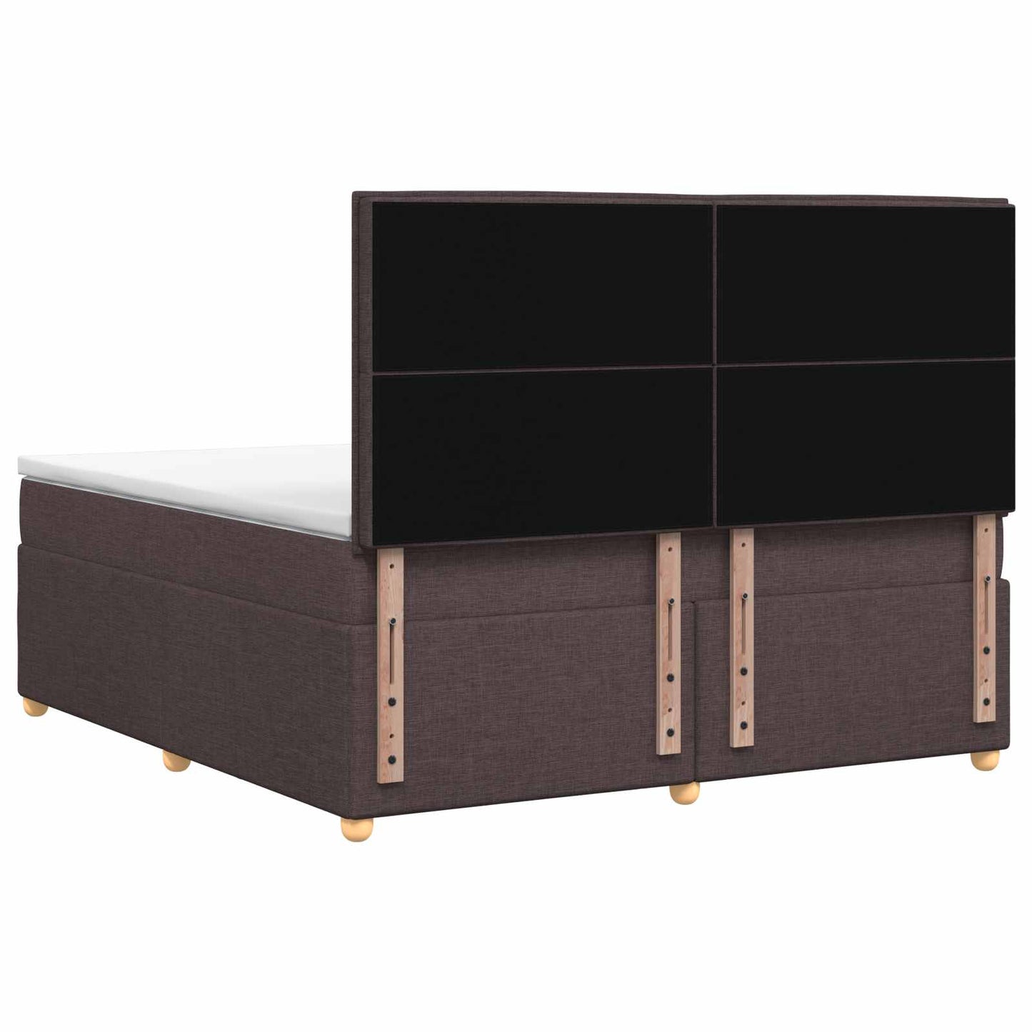 Boxmadras med topmadras Mørk Brun 160 x 200 cm Stof