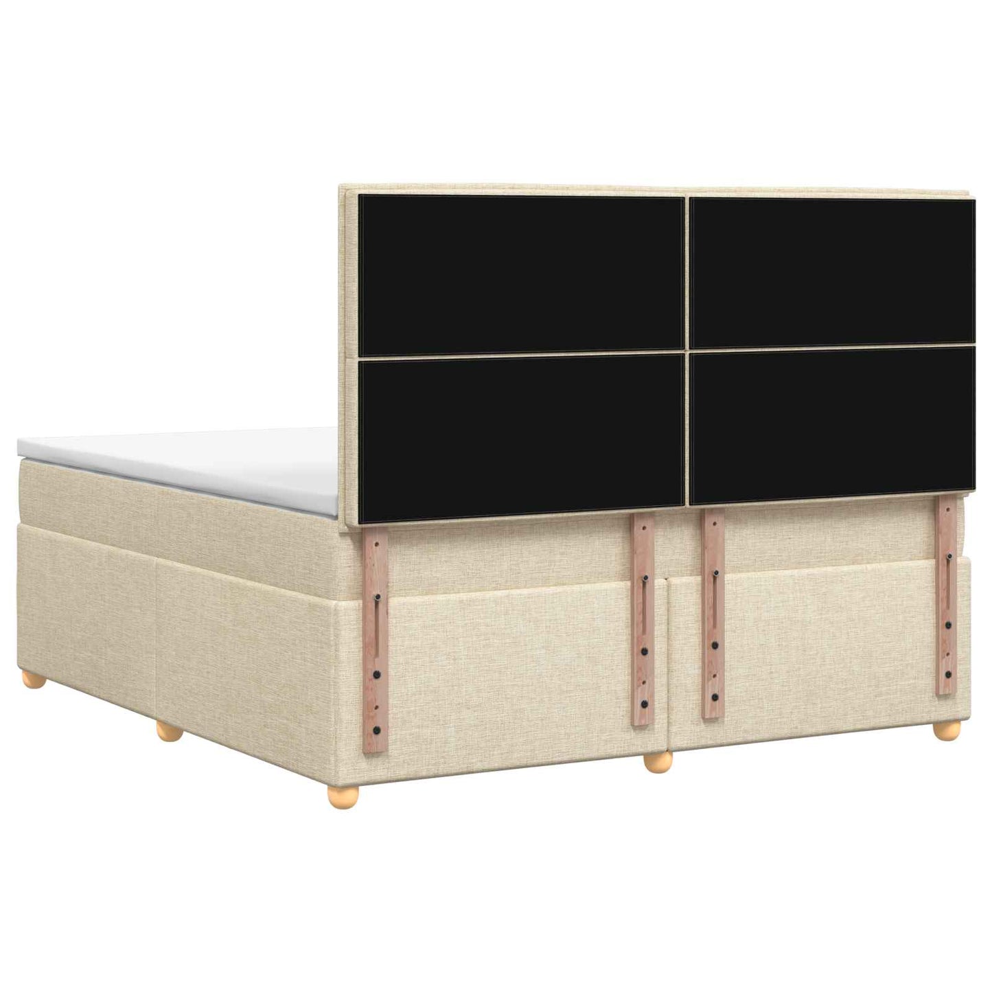 Boxmadras med topmadras Cremefarvet 160 x 200 cm Stof