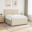 Boxmadras med topmadras Cremefarvet 140 x 200 cm Stof