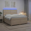 Boxmadras med topmadras Cremefarvet 140 x 200 cm Stof