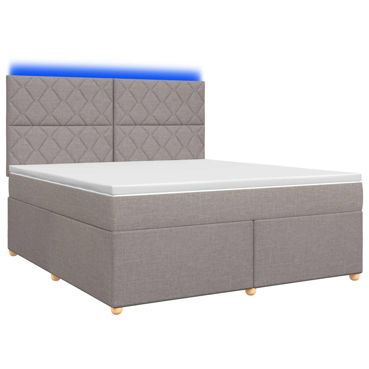 Boxmadras med topmadras Gråbrun 180 x 200 cm Stof
