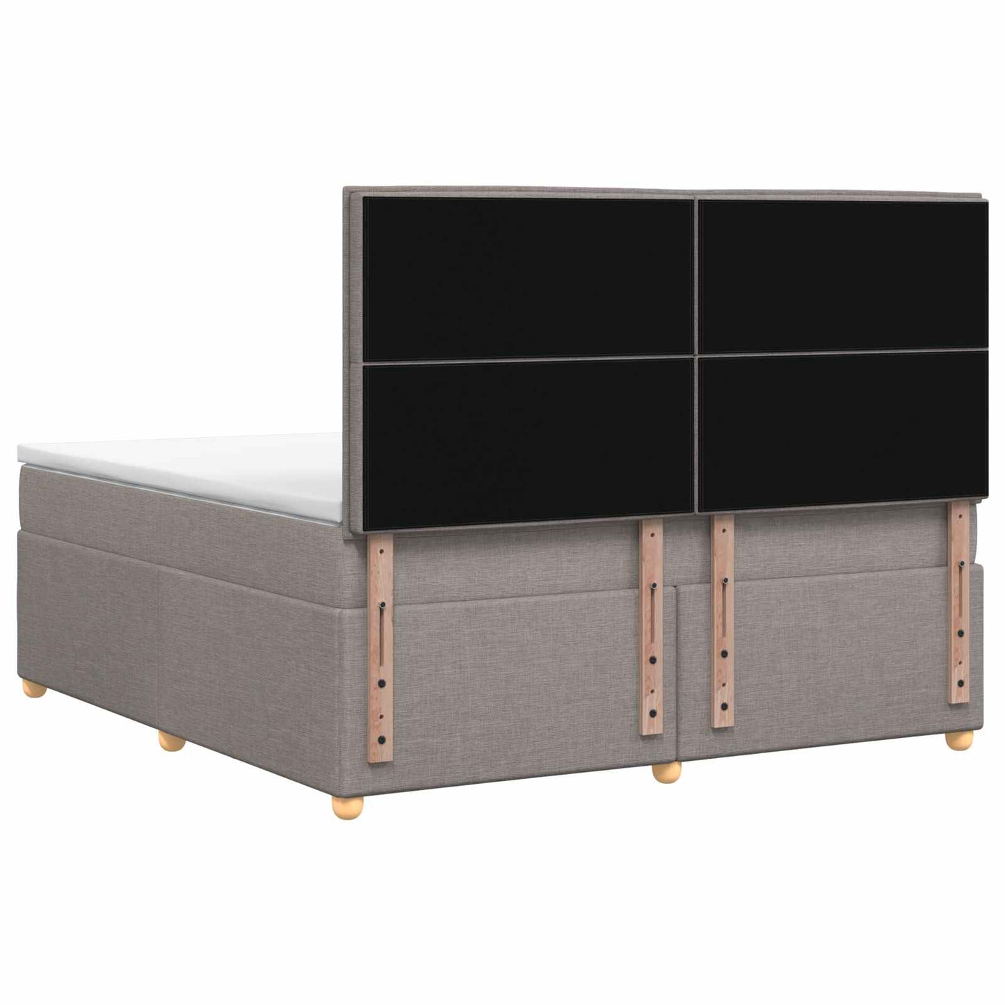 Boxmadras med topmadras Gråbrun 180 x 200 cm Stof