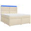 Boxmadras med topmadras Cremefarvet 180 x 200 cm Stof