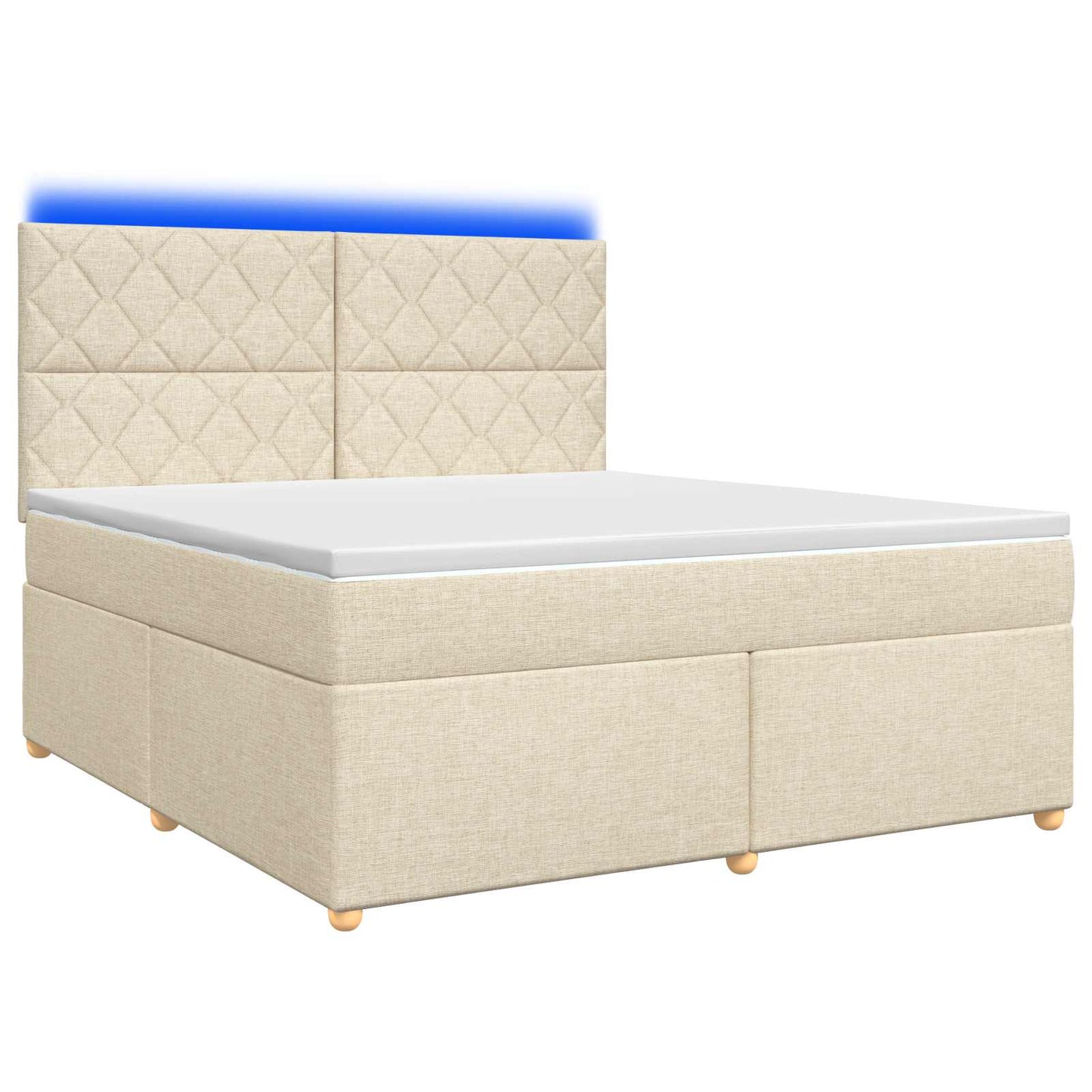Boxmadras med topmadras Cremefarvet 180 x 200 cm Stof