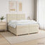 Boxmadras med topmadras Cremefarvet 200 x 200 cm Stof
