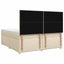 Boxmadras med topmadras Cremefarvet 200 x 200 cm Stof