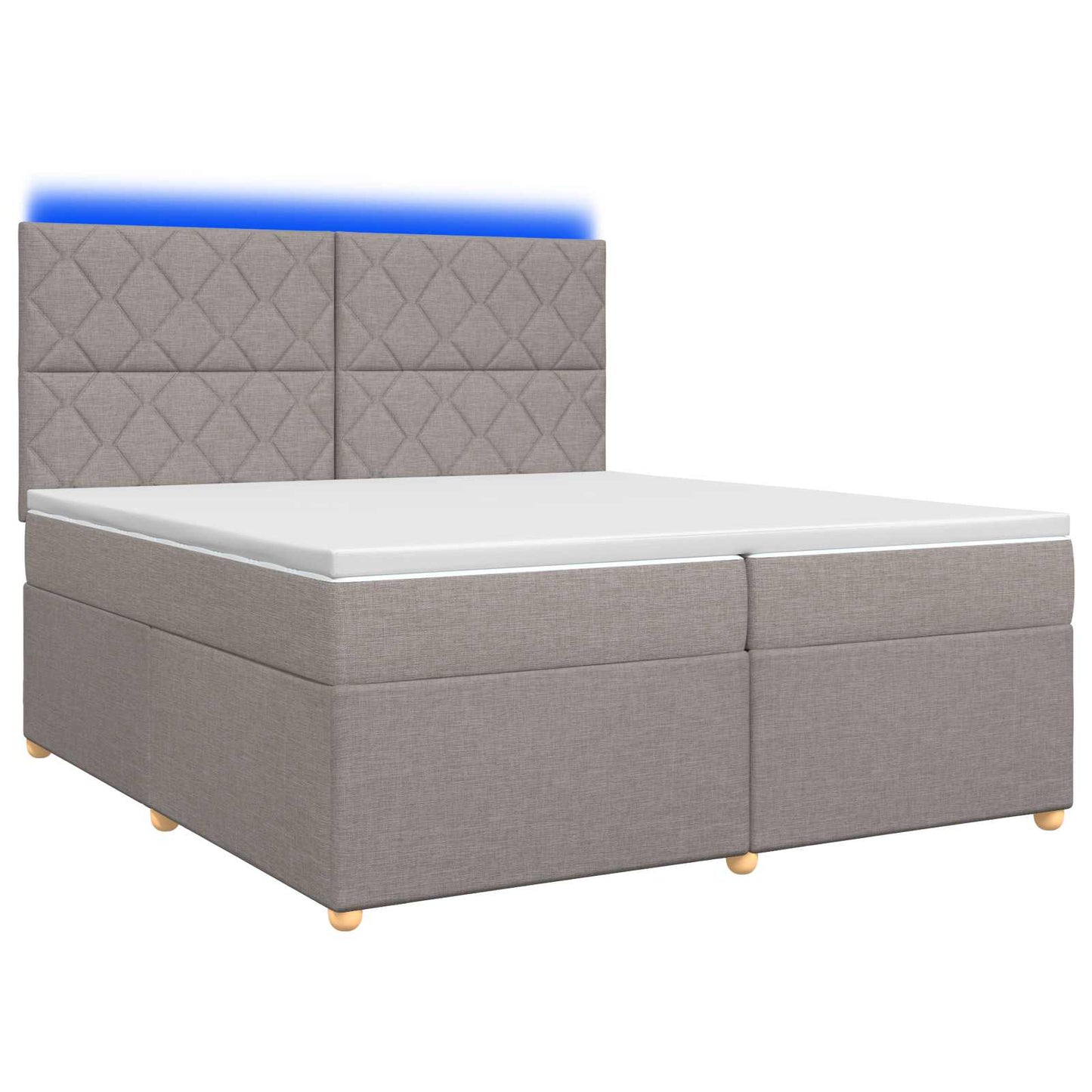 Boxmadras med topmadras Gråbrun 200 x 200 cm Stof