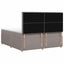 Boxmadras med topmadras Gråbrun 200 x 200 cm Stof
