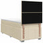LED boksmadrasseng med madras Cremefarvet 80 x 200 cm Stof