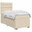 LED boksmadrasseng med madras Cremefarvet 80 x 200 cm Stof