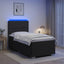 LED boksmadrasseng med madras Sort 90 x 190 cm Stof