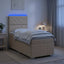 LED boksmadrasseng med madras Cremefarvet 80 x 200 cm Stof