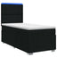LED boksmadrasseng med madras Sort 90 x 190 cm Stof